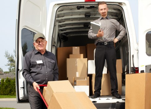 Office storage setup for Mazehill businesses with boxed files and furniture