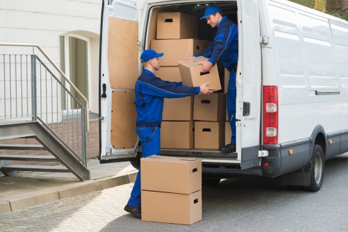 Professional mover loading compact removal items in Mazehill